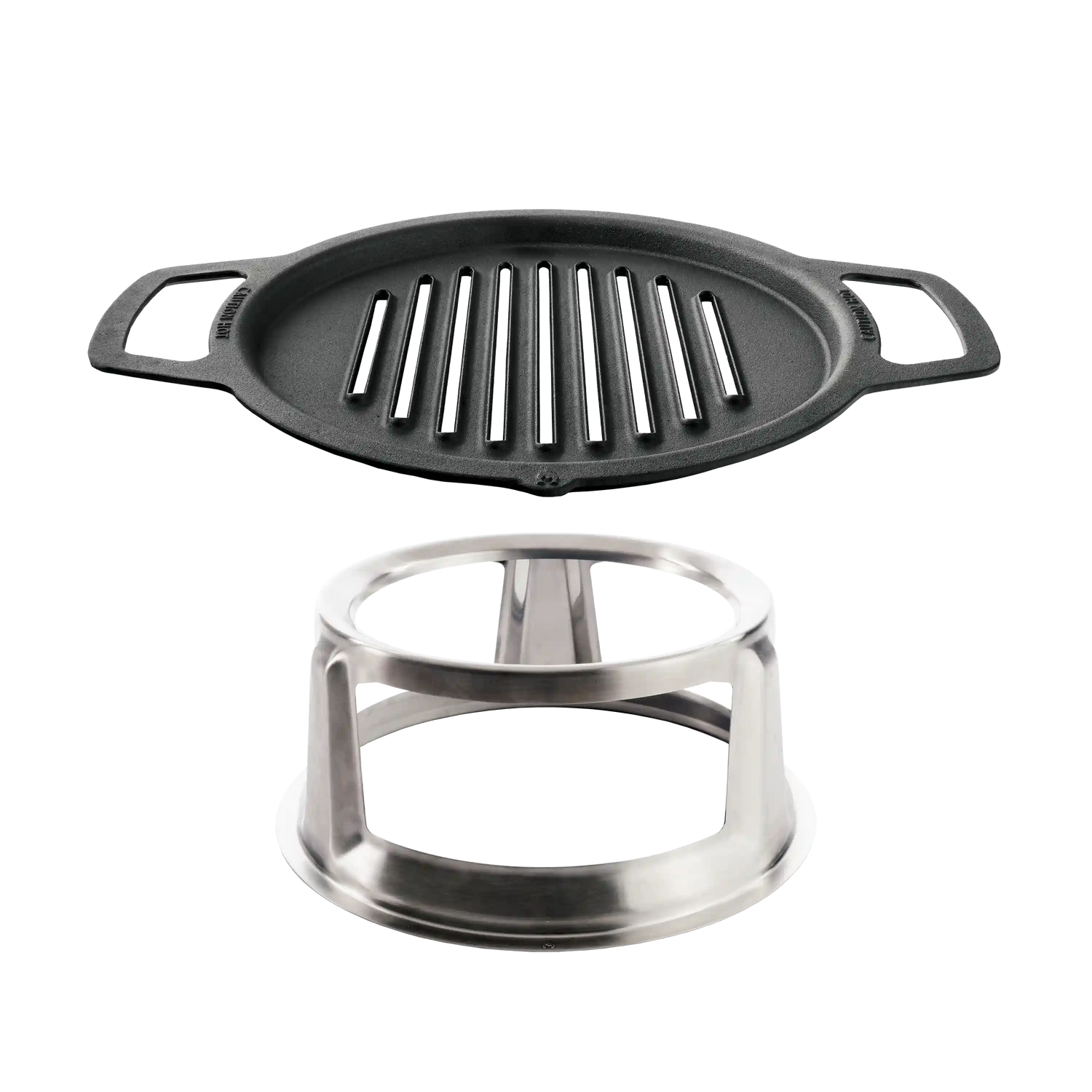 15" Fire Pit Cast Iron Grill Top + Hub