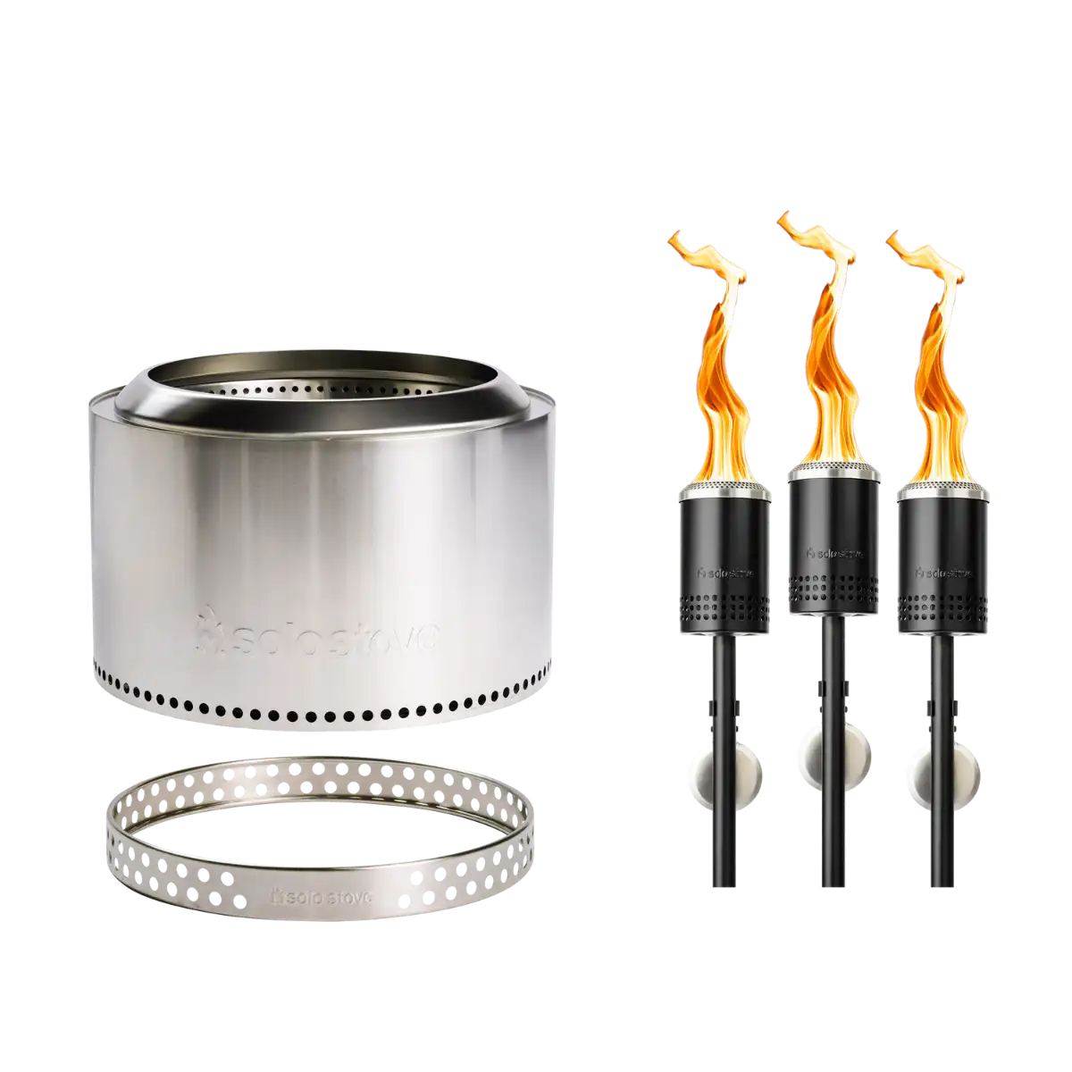 Yukon 27" Fire Pit + Torches Bundle